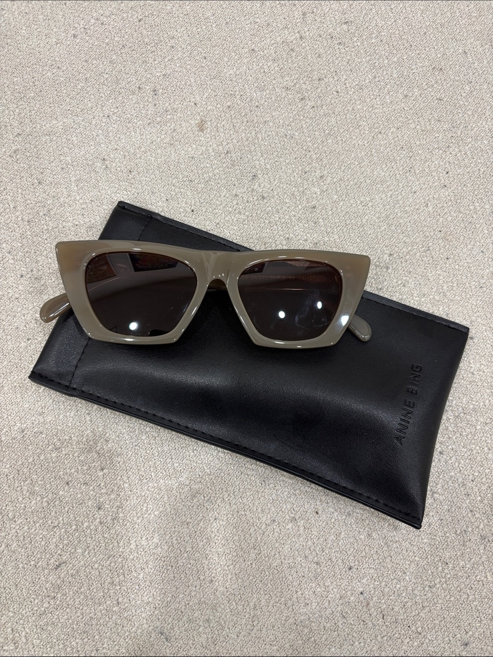 Anine Bing Olive Beige Cat-Eye Sunglasses